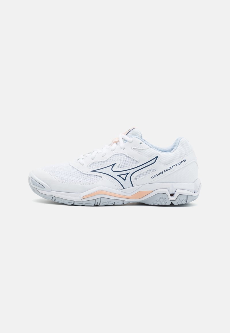 Mizuno - WAVE PHANTOM 3 - Chaussures de volley - white/halogenblue/peachparfait, Agrandir