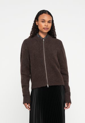 JEANINE ZIP CARDIGAN - Cardigan - black coffee