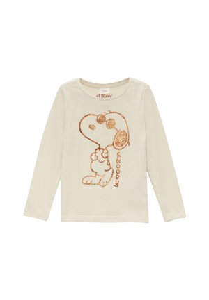 MET GLINSTERENDE SNOOPY PRINT - Langarmshirt - helles sand