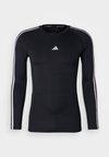 TECHFIT COMPRESSION 3-STRIPES LONG SLEEVE LONG-SLEEVE - Longsleeve - black