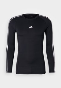 TECHFIT COMPRESSION 3-STRIPES LONG SLEEVE LONG-SLEEVE - T-shirt à manches longues - black