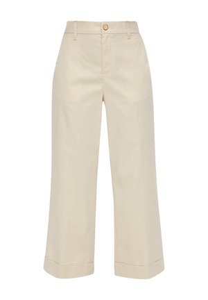 s.Oliver CROPPED HIGH RISE WIDE LEG CULOTTE - Flared Jeans - beige