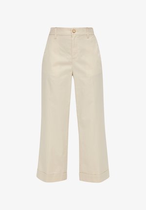 s.Oliver CROPPED HIGH RISE WIDE LEG CULOTTE - Jeans a zampa - beige