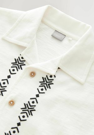 Next EMBROIDERY BORDER - Vapaa-ajan kauluspaita - ecru white