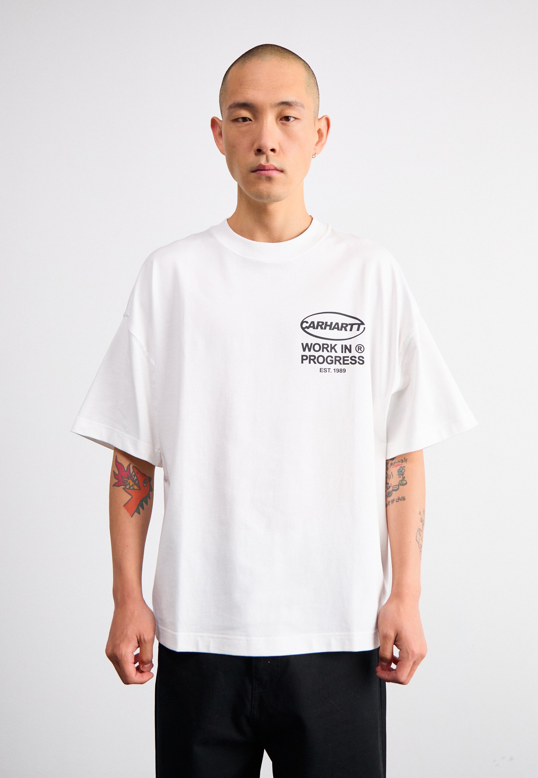 ★ドイツ発*carhartt WIP*新作*Body Of Work Tシャツ/WHITE★ Carhartt WIP BODY OF WORK - Print T-shirt - white/black