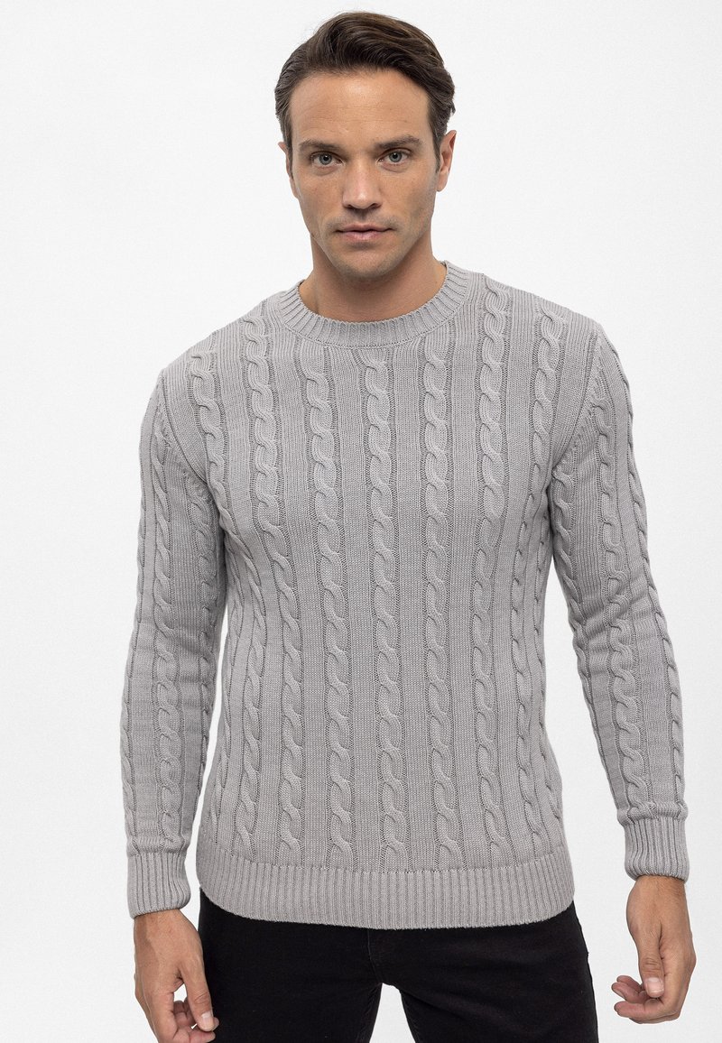 Felix Hardy - CABLE CNECK - Jersey de punto - light grey, Ampliar