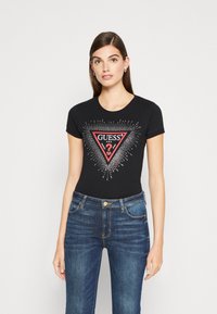 Guess STAR TRIANGLE  - T-shirts print - jet black