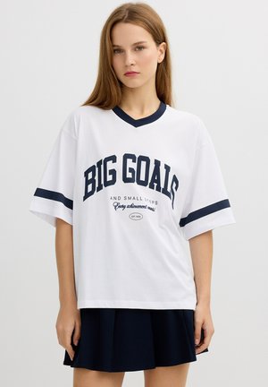 OVERSIZE - Camiseta estampada - blanco