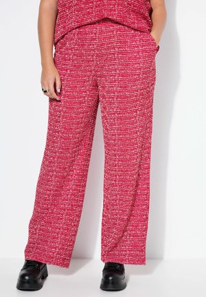 WIDE LEGS TEXTURE ELASTICATED WAISTBAND - Stoffhose - apple red