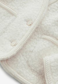 REGULAR FIT - BOUCLE FLUFFLY V NECK - Polárdzseki - ecru