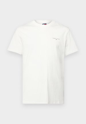 Tommy Jeans SLIM LINEAR CHEST TEE  - Lihtne T-särk - ecru