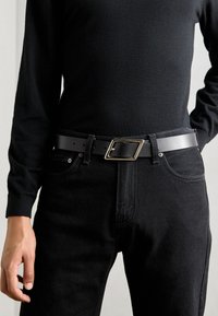 Zign LEATHER UNISEX - Klassiske belter - black/gold-coloured