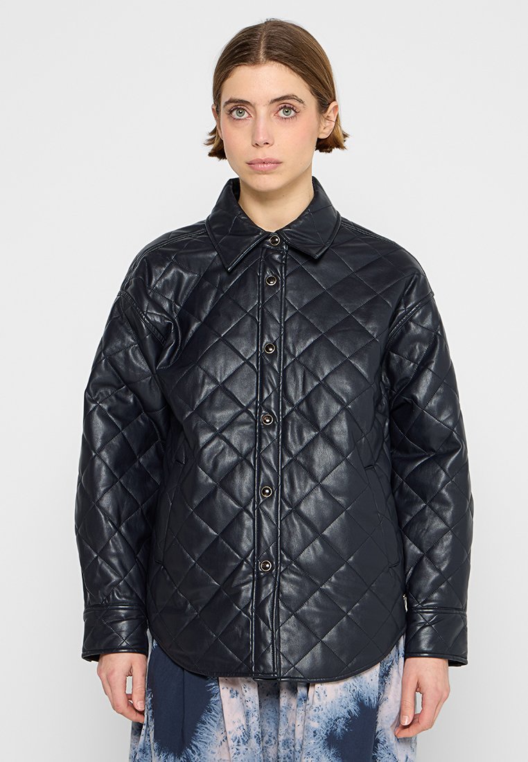 Scotch & Soda Imitatieleren jas zwart