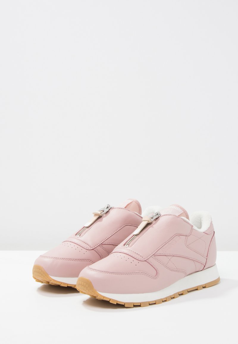 Reebok Classic CL LEATHER ZIP - Tenisky - shell pink/chalk/silver