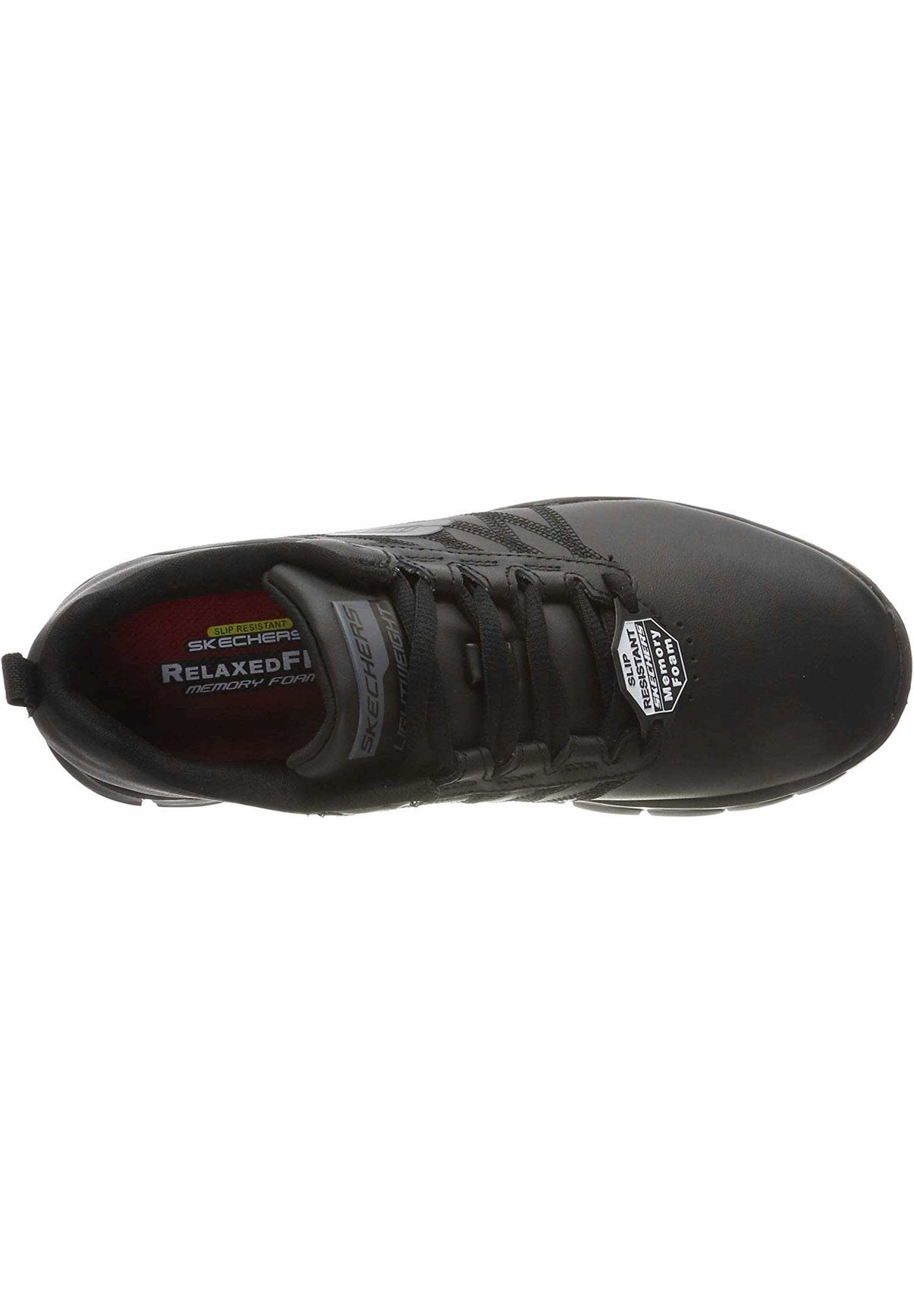 Skechers Work Relaxed Fit Sure Track Erath Leather Shoes In Black MYER