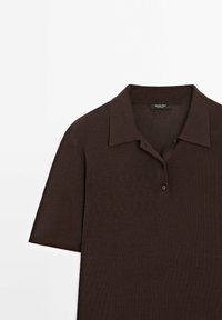 Massimo Dutti Polo shirt - mottled dark brown