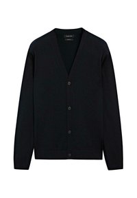 BUTTONED V-NECK WITH LONG SLEEVES - Cardigan - dark blue