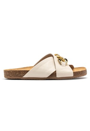 Pantolette flach - beige