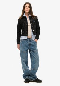 Superdry & Co WORKWEAR CROPPED - Veste en jean - black