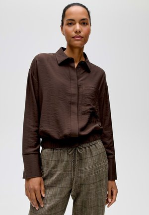 OPUS, RELAXED FIT BLOUSON SHAPE - Hemdbluse - affogato