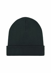 Cappellino a maglia verde scuro con design risvoltato. Realizzato in materiale morbido con finitura strutturata e corona senza cuciture.