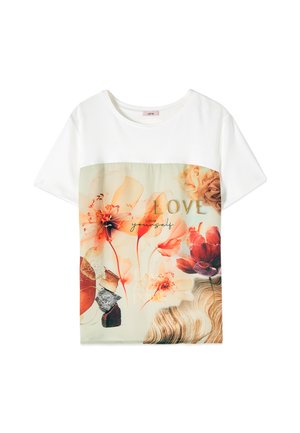Oltre, T-SHIRT CON INSERTO STAMPATO - Camiseta estampada - arancione