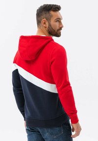Ombre THREE-COLOR  WITH A HOOD B1419 - Sudadera con cremallera - red