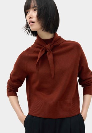 Marks & Spencer, TIE SCARF NECK JUMPER. SET - Strickpullover - chestnut