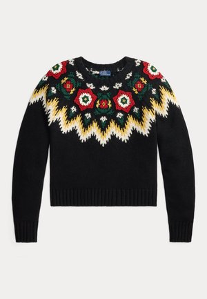 Polo Ralph Lauren, CROCHETED FLORAL SWEATER - Пуловер - black multi