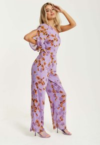 Liquorish floral-asymmetrical - Jumpsuit - purple