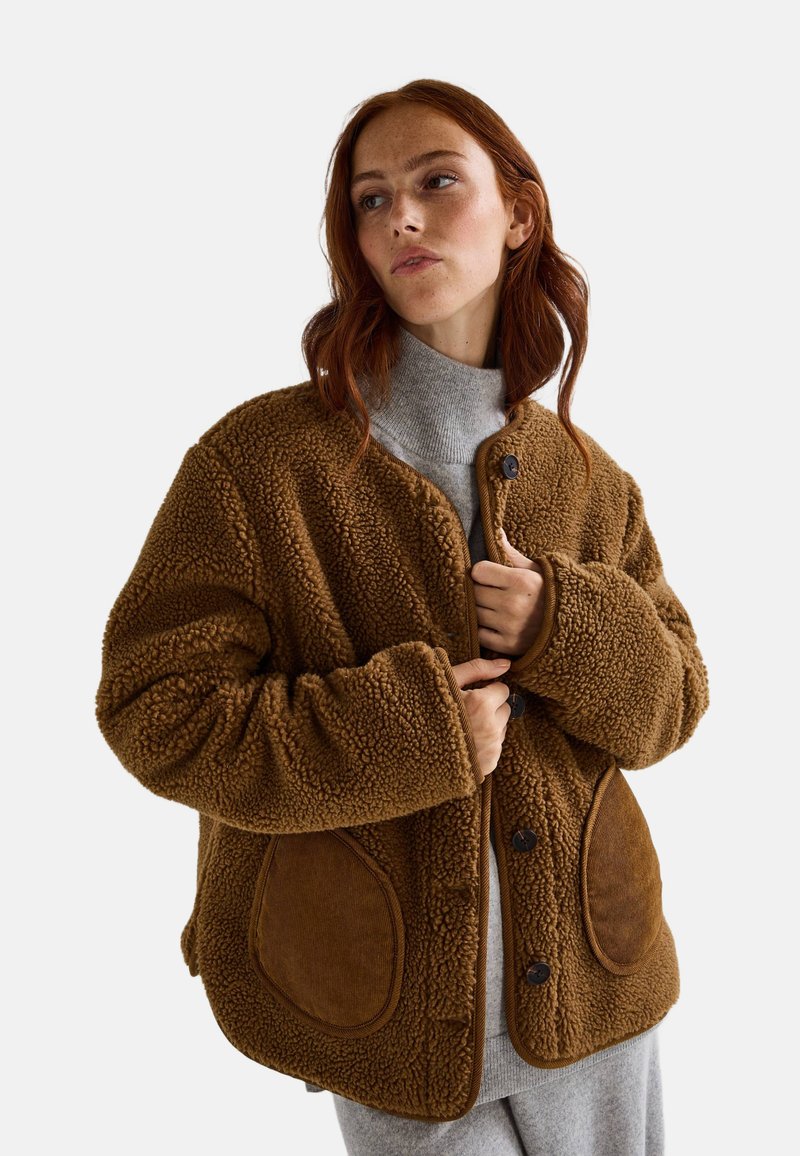 Monoprix RÉVERSIBLE COL ROND - Veste mi-saison - whisky