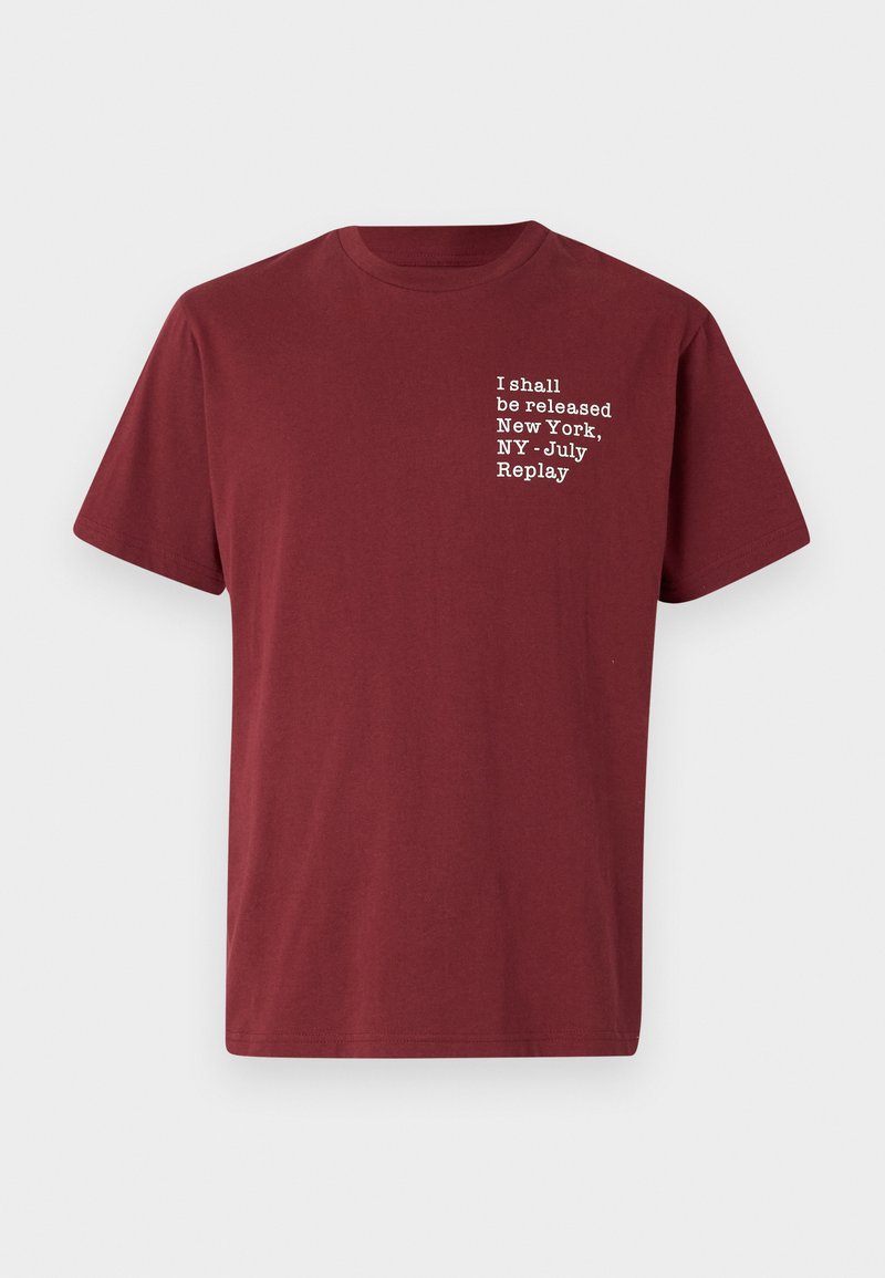 Replay T-shirt print donkerrood