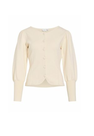 VILA, KNITTED CARDIGAN VICASSIE BOATNECK - Gilet - birch1