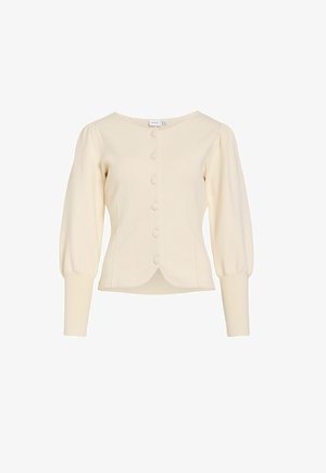 VILA, KNITTED CARDIGAN VICASSIE BOATNECK - Gilet - birch1