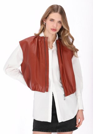 Veste en cuir - brick red