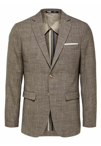 SLH - Dressjakke - dark sand melange