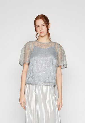 VILA VISIGNE FLOWER SEQUINCE TOP - Top - gray violet detail:silver flower