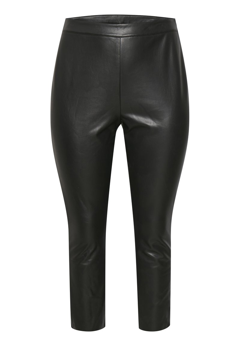 Kaffe Curve Leren broek gemêleerd zwart