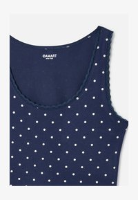 Niet geselecteerd, navy polka dots