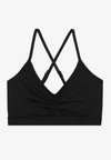 LOW SUPPORT SPORTS BRA WITH FRONT RUCHING AND CROSS BACK - Sport-bh met medium support - black