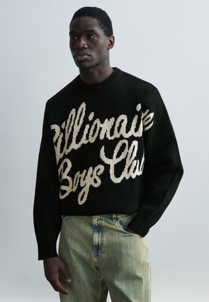 SCRIPT KNITTED CREWNECK - Strikkegenser - black