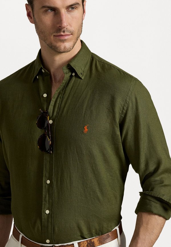 LINEN SHIRT - Shirt - new olive3