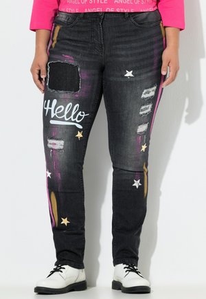 IRMA PATCHES POCKET - Džíny Slim Fit - black