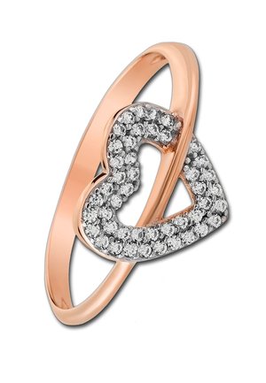 ZIRKONIA MOTIV HERZ - Bague - weiß rose