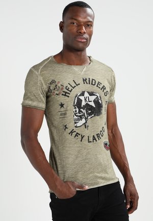 HELL RIDERS - Triko s potiskem - khaki