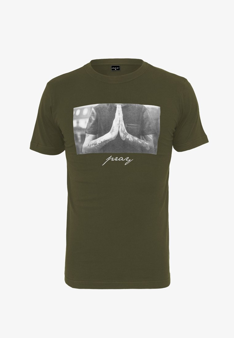 Mister Tee PRAY - Printtipaita - olive