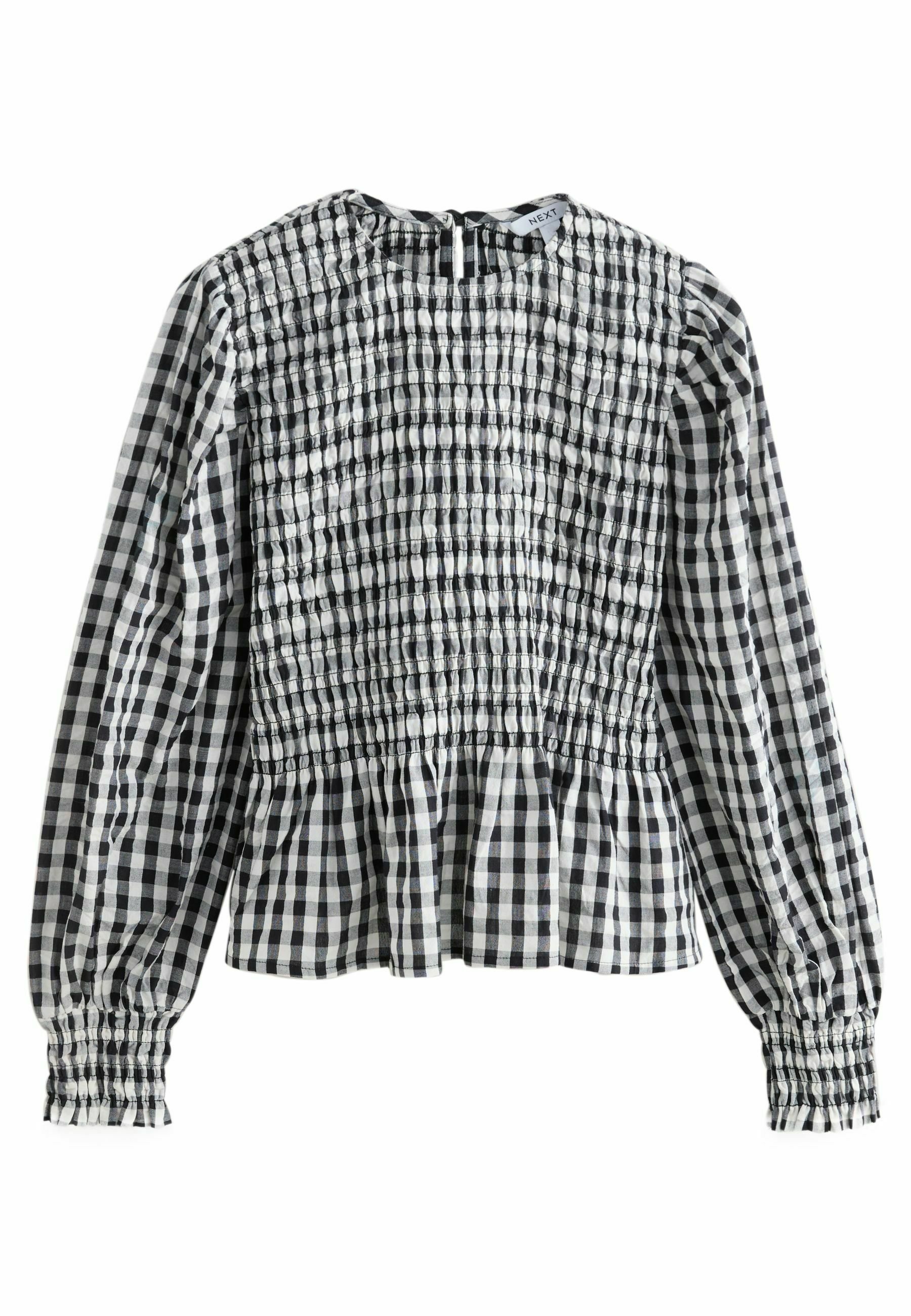 BELPER GINGHAM BLOUSE (Black) Faye Gingham Blouse, Black