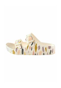 Next REGULAR FIT - DOUBLE BUCKLE - Natikači - white terrazzo printed
