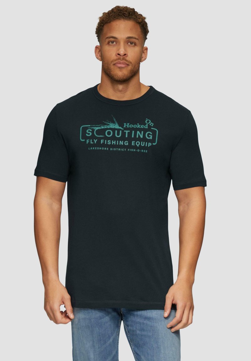 s.Oliver MIT FRONT - Print T-shirt - navy