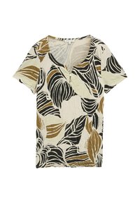 CRINKLE MIT MUSTER - Tričko s potlačou - neutral cut leaves design